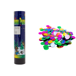 Хлопавка пружинна, 21 см, різнокольорові кружечки з фольги (400393)