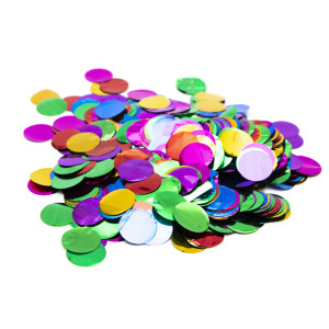 Хлопавка пружинна, 21 см, різнокольорові кружечки з фольги (400393)