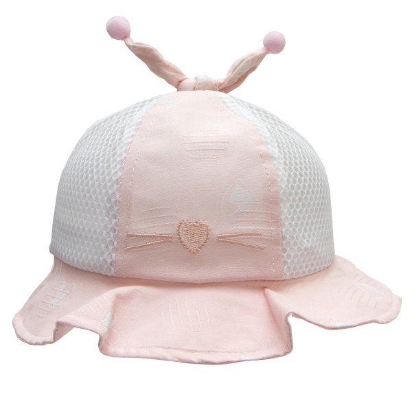Панама дитяча з сіткою, світло-рожева, 46-50 см, 2-4 роки, бавовна (517748)