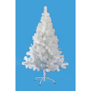 Ялинка штучна - Патрисія, 180 см, з 2 частин, металева ніжка, сосна, білий з сріблястим, ПВХ (МПВ-180)