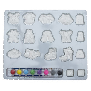 Набір для дитячої творчості - Світ одягу, 15 шт, 6x5x4 см, 34,5x29x4 см, гіпс (L7950)