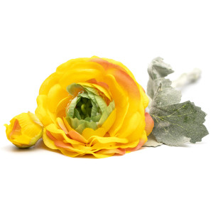 Штучна квітка жовтець, 35 см, жовтий, тканина, пластик (630089)