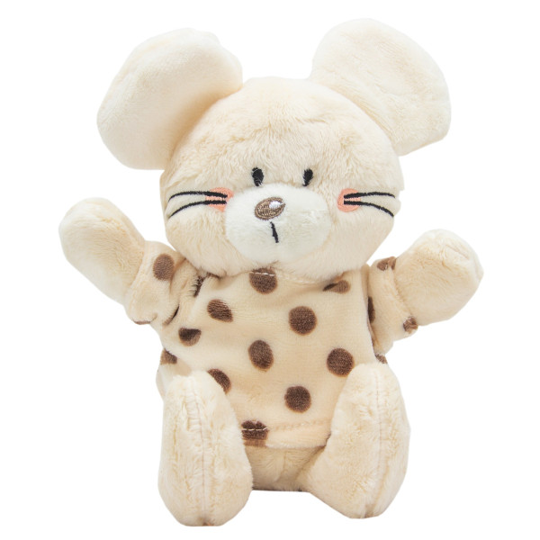 М'яка іграшка - мишка у кофтинці, 15 см, білий, штучне хутро (C1812315C-1)