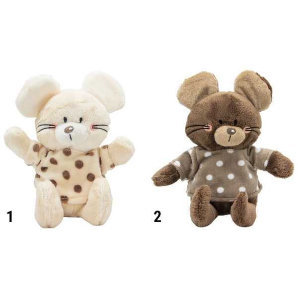 М'яка іграшка - мишка у кофтинці, 15 см, білий, штучне хутро (C1812315C-1)