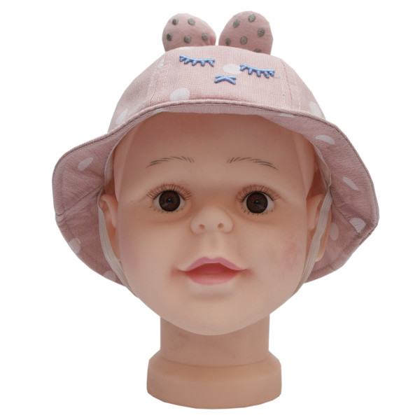 Панама дитяча з грибочками, рожева, 48-53 см, 3-6 років, бавовна (517816)