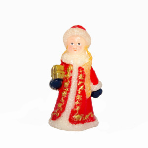 Свічка - Снігуронька, 10 см, червоний з білим, парафін (791118-4)