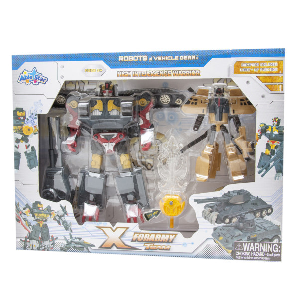 Набір армійських роботів трансформерів зі світловим мечем, жовто-чорний (3929-1)