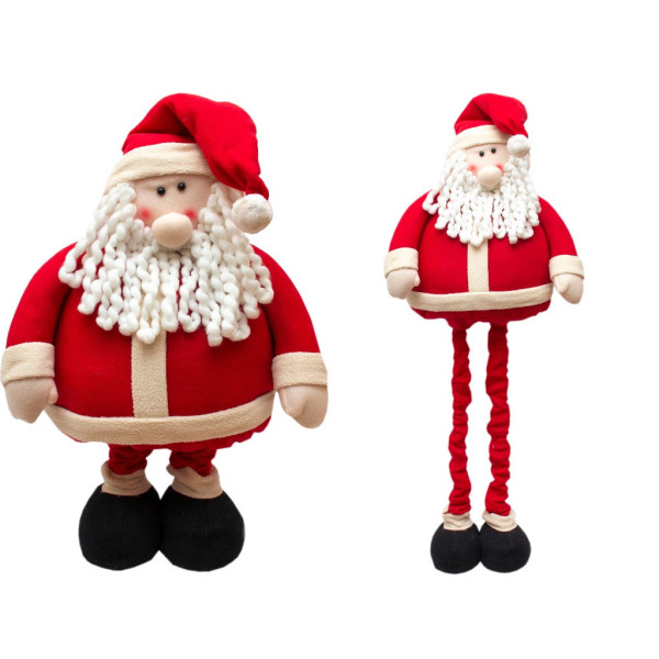 Новорічна декорація - Санта (Дід Мороз) на висувних ніжках, 1,4 м, червоний, метал, поліестер (000937-1)