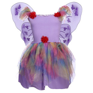 Дитячий карнавальний костюм фея-фіалка, зріст 110-120 см, фіолетовий, віскоза, поліестер (CC287B)