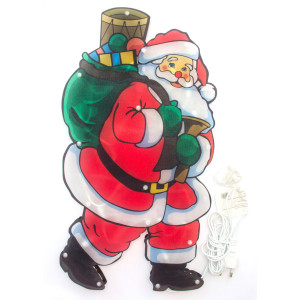 Світлодіодна декорація - Санта (Дід Мороз) з мішком, 44x24 см, 20л, пластик, IP20 (640089)