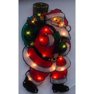 Світлодіодна декорація - Санта (Дід Мороз) з мішком, 44x24 см, 20л, пластик, IP20 (640089)