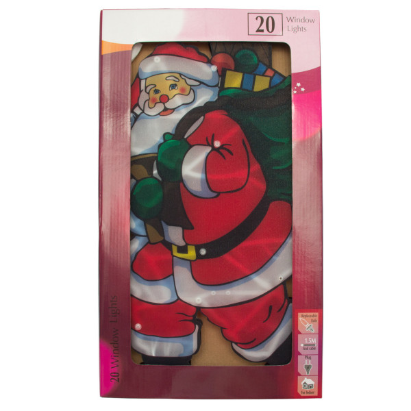 Світлодіодна декорація - Санта (Дід Мороз) з мішком, 44x24 см, 20л, пластик, IP20 (640089)