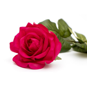 Штучна троянда-гілка, тканина, пластик, 64 см, рожева (630102)