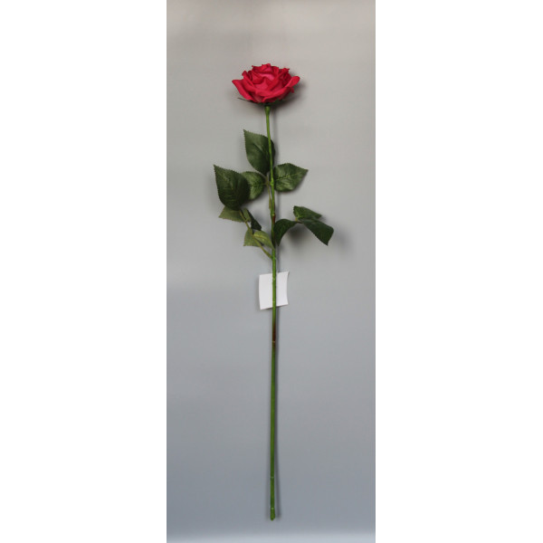 Штучна троянда-гілка, тканина, пластик, 64 см, рожева (630102)