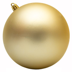 Ялинкова іграшка - куля, D12 см, шампань, матова, пластик (891367)