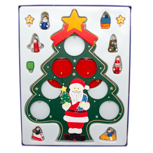 Настільна дерев'яна ялинка, 27 см, зелений, дерево (060504)