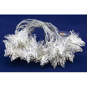 Світлодіодна гірлянда-нить - зірки, 4 м, 20 л, 3AA батарейки, теплий білий, IP20 (652402)