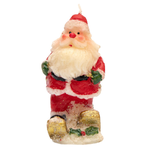 Свічка - Санта (Дід Мороз), 9 см, червоний з білим, парафін (790661-4)