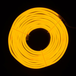 Неонова світлодіодна гірлянда-трубка SMD2835 LED, 5 м, жовтий, кріплення, IP20 (950071)