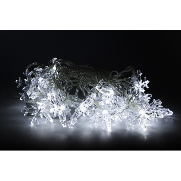 Світлодіодна гірлянда - сніжинки, 2 м, 20 л, холодний білий, IP20 (651009)