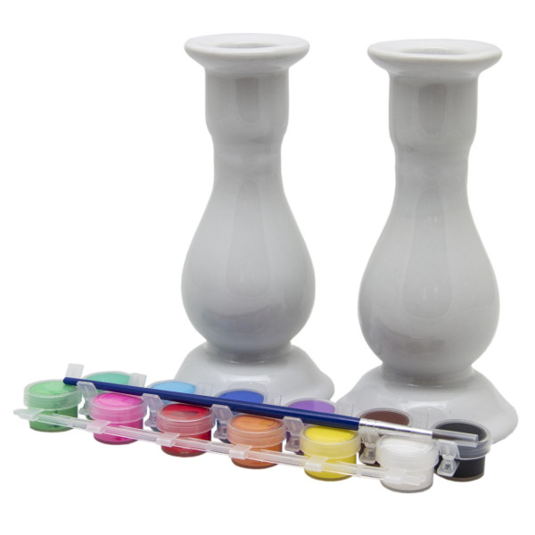 Набір для дитячої творчості - свічники 2 шт, 15,2 см, порцеляна (DIY-03CS)