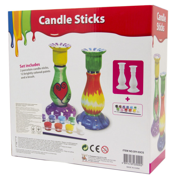 Набір для дитячої творчості - свічники 2 шт, 15,2 см, порцеляна (DIY-03CS)
