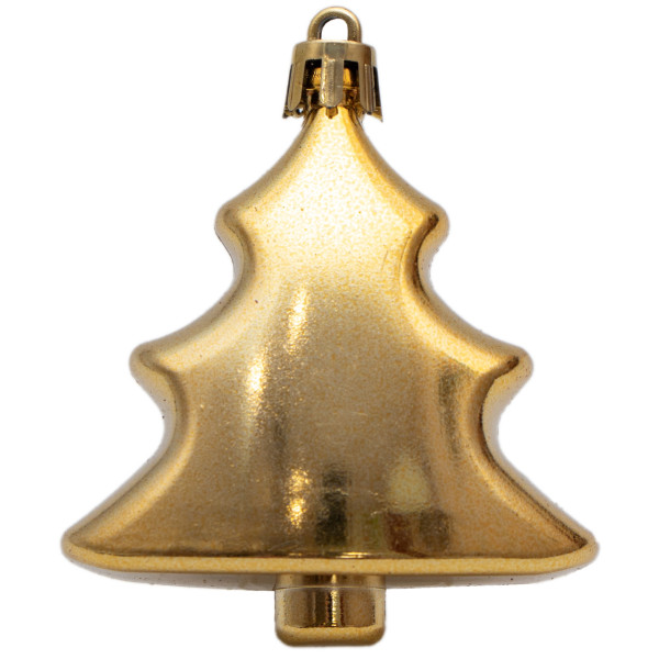 Набір ялинкових іграшок - Ялиночка, 6 шт, 7 см, золотистий, пластик, мікс (891473)