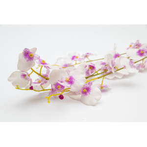 Штучна гілка Орхідея, тканина, пластик, 88 см, рожева (630164)