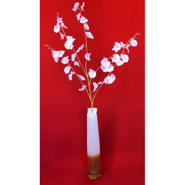 Штучна гілка Орхідея, тканина, пластик, 88 см, рожева (630164)