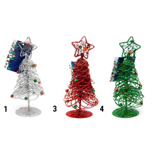 Настільна ялинка, 15 см, червоний, дріт (000364-3)