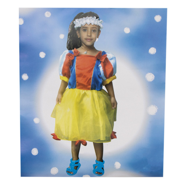 Дитячий карнавальний костюм Білосніжка, 6 років - 115 см, жовтий, поліестер (460908-2)