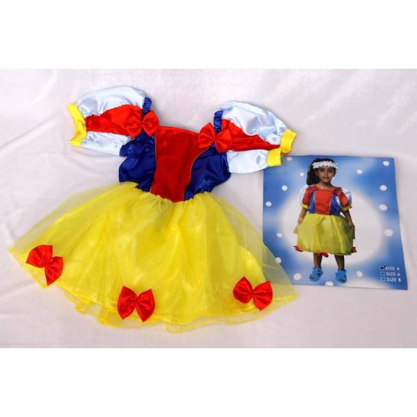 Дитячий карнавальний костюм Білосніжка, 6 років - 115 см, жовтий, поліестер (460908-2)