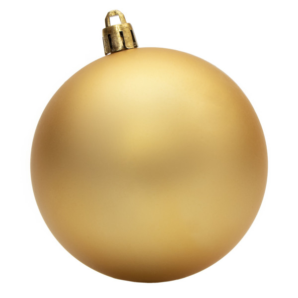 Набір ялинкових іграшок - кулі, 6 шт, D8 см, золотистий, матовий, пластик (890780)