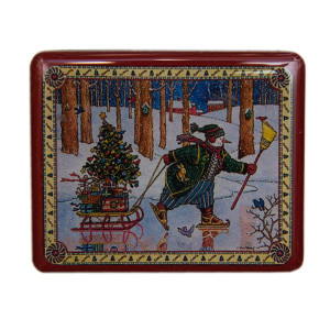 Новорічний магніт сніговик на ковзанах, 5,5x4,5 см (012183-2)