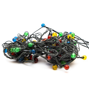 Гірлянда з лампочками розжарювання - кульки, 10 м, 100 л, 8 режимів, різнокольоровий, IP20 (350612)