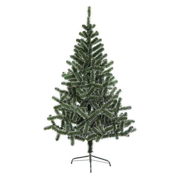 Ялинка штучна - Феліція, 210 см, з 2 частин, металева ніжка, ялинка, зелений з білим, ПВХ (МФ-210)