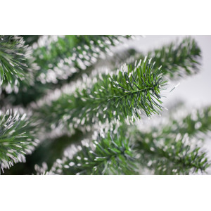 Ялинка штучна - Феліція, 210 см, з 2 частин, металева ніжка, ялинка, зелений з білим, ПВХ (МФ-210)