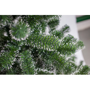 Ялинка штучна - Феліція, 210 см, з 2 частин, металева ніжка, ялинка, зелений з білим, ПВХ (МФ-210)
