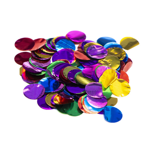 Хлопавка пружинна, 21 см, 2 шт в наборі, різнокольорові кружечки з фольги (400133)