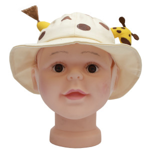 Панама дитяча з жирафом, кремовий, 46-50 см, 3-6 років, бавовна (517793)