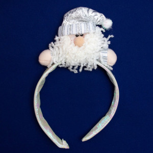 Новорічний карнавальний обідок - Санта (Дід Мороз), 18 см (180622-1)