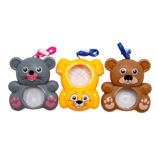 Набір калейдоскопів Aohua - мишеня, кролик та ведмедик, 7 см, пластик (9007A1)
