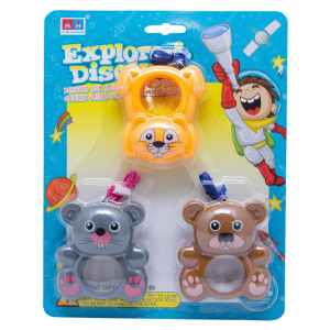 Набір калейдоскопів Aohua - мишеня, кролик та ведмедик, 7 см, пластик (9007A1)