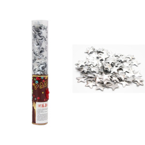 Хлопавка пневматична, 25 см, сріблясті зірочки з тканини (400645-3)