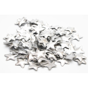 Хлопавка пневматична, 25 см, сріблясті зірочки з тканини (400645-3)