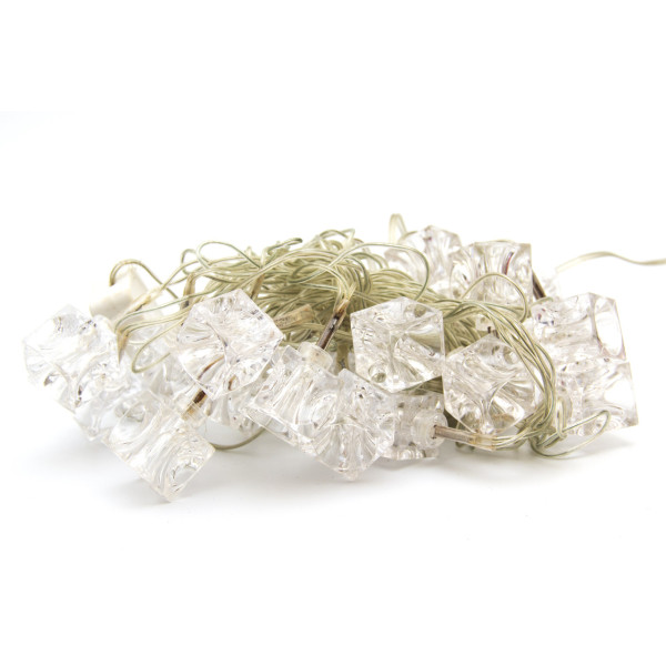 Світлодіодна гірлянда - пластикові кубики, 3,6 м, 24 л, синій, IP44 (040223)