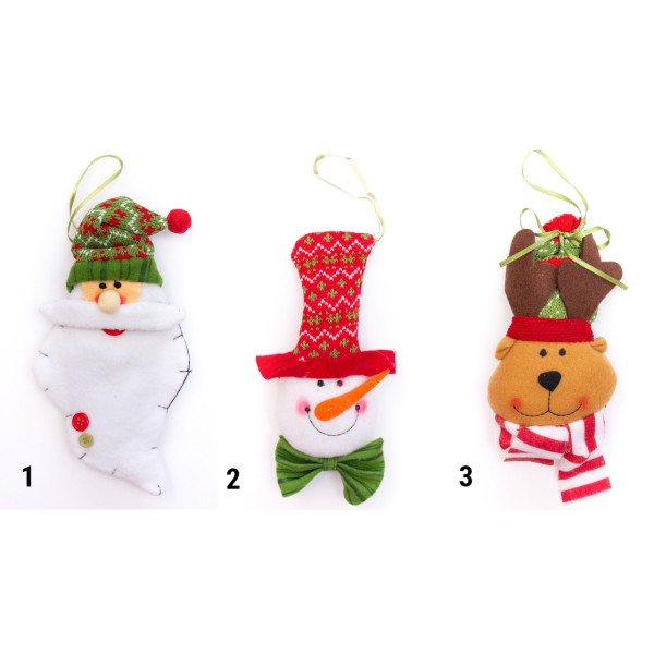 Новорічна ялинкова іграшка - фігурка Олень, 20 см, коричневий, текстиль (430482-3)