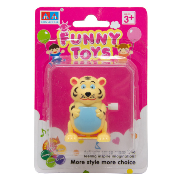 Іграшка заводна - тигр Aohua, 5x3,5x3,5 см, бежевий, пластик (8083A-3-3)