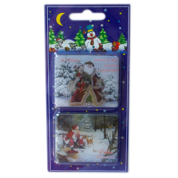 Набір новорічних магнітів Санта (Дід Мороз), 2 шт, 5,5x7,5 см (440337-3)