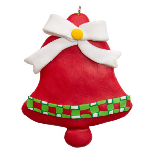 Новорічна ялинкова іграшка - фігурка Дзвіночок, 8 см, червоний, полірезин (000661-7)